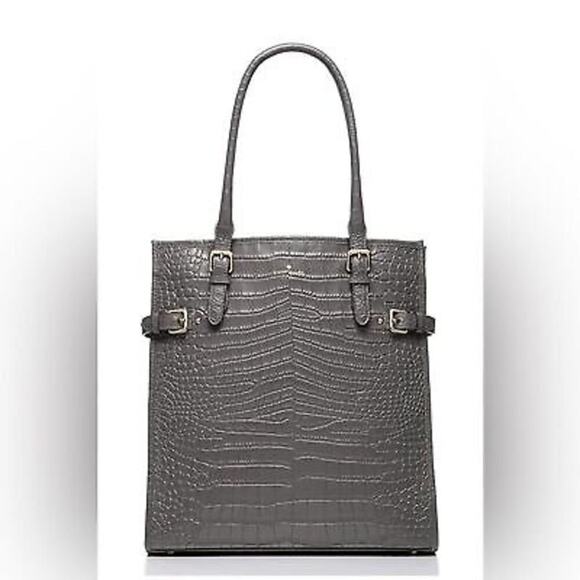 Kate Spade Vanston Croc Embossed Jackson Work Tote/Purse | Color Smoke Stack NEW - Picture 1 of 16